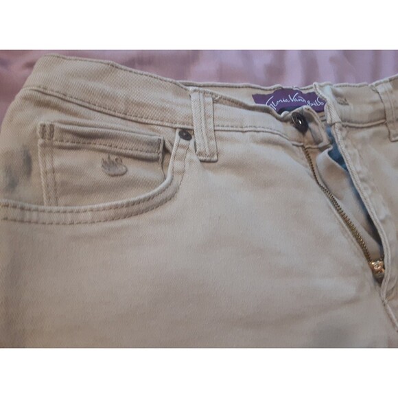 Gloria Vanderbilt Amanda Petite 10P Tan Khaki Straight Leg Slimming Stretch Jean - Picture 7 of 14